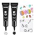 KYDA 2 Colors Solid Pudding Nail Gel, 3D Craving Gel for Nail Art, Clear&Black Multifunction Candy Jelly Nail Art Sculpture Painting, Drawing Lines Character Nails Embossing Gel -Set C