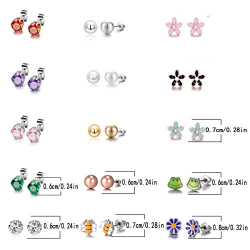 30 Pairs Hypoallergenic Earrings for Girls Sensitive Ears with Stainless Steel Post -Assorted Cute Stud Earrings for Teens Girls Women3