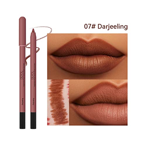 Kissio Lip Liner,Creamy Lip Liner Pencil,Long Lasting Lip Liner With Sharpener,Matte Finish,Smooth And Soft,Non-Dry,Easy To Use,Cruelty Free,0.02 Oz(07#Daejeeling) #TOP1