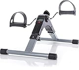 Folding Pedal Exercise Bike to Strengthen and Tone Legs or Arms with Electronic Display - Great Cardio Exercise Bike for Seniors & Office Workers - Best Small Exercise Equipment for The Home