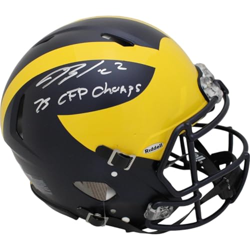 Blake Corum Autographed Michigan Wolverines Pro Helmet 24 Champs Beckett 48031 - Autographed College Helmets