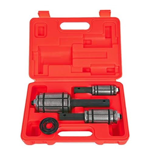 STKUSA Stark 3-Pieces 1/18'' to 3-1/2'' Tail Exhaust Pipe Expander Exhaust Muffler Spreader Tail Pipe Muffler Exhaust Spreader Kit with Storage Case, Red (26006)
