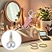 OUYIYE Vintage Eyebrow Scissors for Women with Protective Cases, 2 Pack of 3.5 Inch Stainless Steel Scissors Beauty for Facial Hair, Eyebrows, Beard, Ear, Nose, Moustache (Blue and Pink)