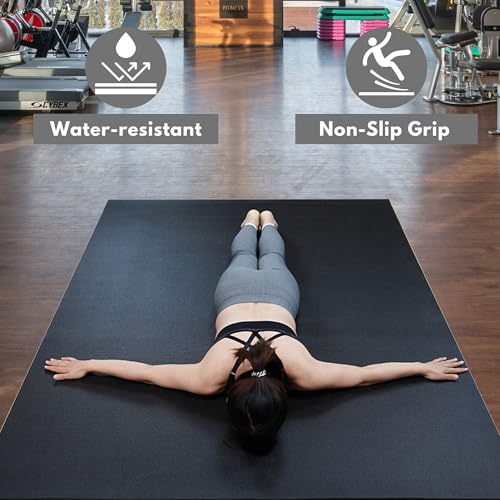 Image of Maruti Premium Black Gym Floor Mat 8x5 feet - High-Density, Non-Slip Exercise Mat,Waterproof,BPA Free for Home and Commercial Gym,Fitness Studioes thikness 30MM
