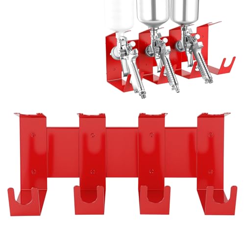 Themethla Magnetic Paint Spray Gun Holder Stand Holds 4 Gravity Feed Attach to Any Ferrous Metal Surface Spray Booth Paint Mix Room Wall Garage Workstation Cabinet
