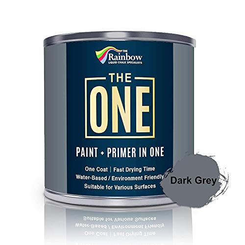 The One Paint Matte 1 Litre - Multi Surface Paint - No Undercoat or Primers Required (Dark Grey)