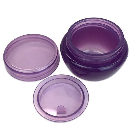 Beauticom® 24 Pieces 10G/10ML Purple Frosted Container Jars with Inner Liner for Lotion, Toners, Lip Balm, Makeup Samples - BPA Free - Thumbnail 4