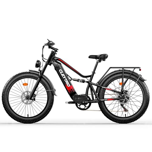 Miniatura 3 de Tifgalop Bicicleta Eléctrica, Bicicleta Eléctrica De Montaña De 26 Pulgadas, Bicicleta Eléctrica Para Adultos, Suspensión Total, 7 Velocidades, Batería De 52 V 19 Ah, Alcance De Hasta 45-90 Km