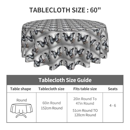 Nappe ronde grise anti-tache pour protéger la table de ferme des salissures
