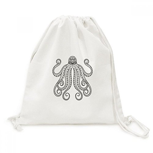 Sac à dos cordon Octopus toile canvas noire voyage et loisirs
