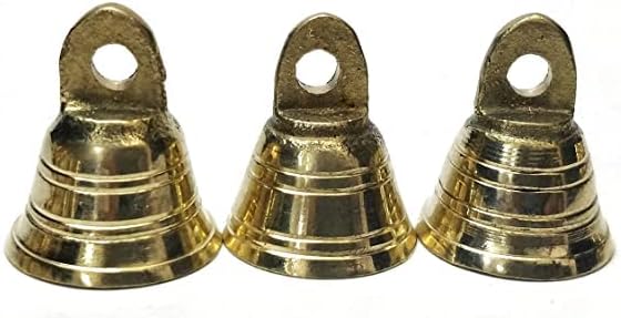 Miniatura 3 de PARIJAT HANDICRAFT Lot 25 campanas de latón de 1.13 pulgadas de alto, estilo vintage, diseño indio, para ovejas, caballo