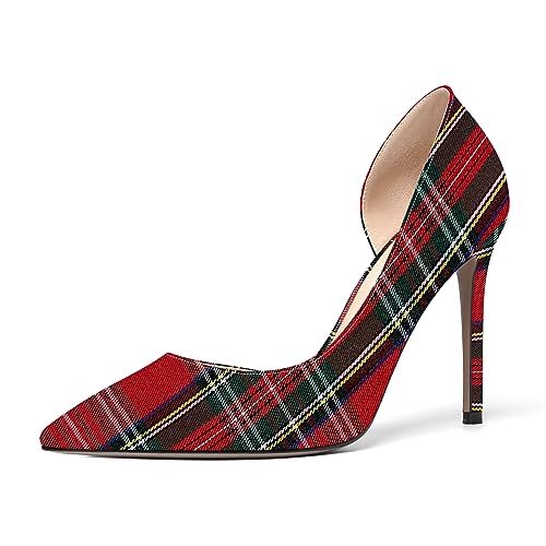 ROSERWISH Womens Sexy Fashion Slip On Evening Pointed Toe Patent Stiletto High Heel Pumps Shoes 4 Inch