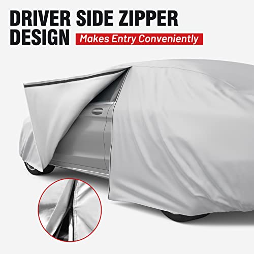 Image of Favoto Sedan Car Cover Waterproof - Custom Fit for Honda Accord (1998-2007) All Weather for Automobiles Outdoor with Reflective Stripe Snow Sun Dust UV Protection Full Exterior Cover
