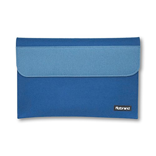 Pochette MacBook 13 feutre premium Bill en laine bicolore bleu