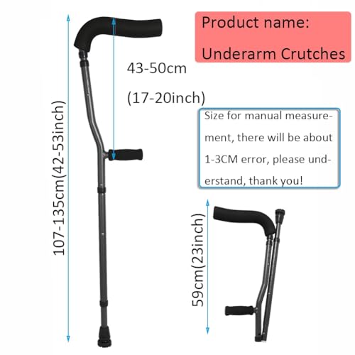 Muletas plegables ajustables con asas ergonómicas para un apoyo cómodo, diseño plegable ideal para viajes y fácil almacenamiento