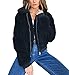 Carolilly Teddy-Fleece Giacca con Tasche Donna Ragazza Cappotto in Felpa Caldo Oversize Cappotto Outwear Cardigan