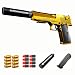 Shell Ejection Soft Bullet Toy Gun,1:1 Size Toy Gun with Magazine Look Real for Boy Gift,Training or Play (Gold)