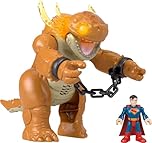 Fisher-Price Imaginext Superman Toy with Lights, Sounds, Motion & 3-inch Action Figure, 10-inch Monster with Chains, JDL07