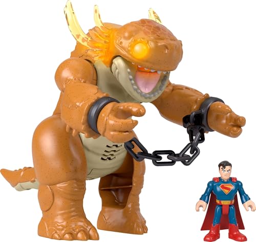 Fisher-Price Imaginext Superman Toy with Lights, Sounds, Motion & 3-inch Action Figure, 10-inch Monster with Chains, for Ages 3+