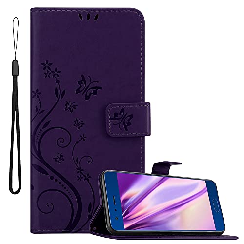 Custodia Libro Cadorabo Per Honor 9X Lite – Lilla Con Fiori, Chiusura Magnetica, 3 Slot Carte, Funzione Stand