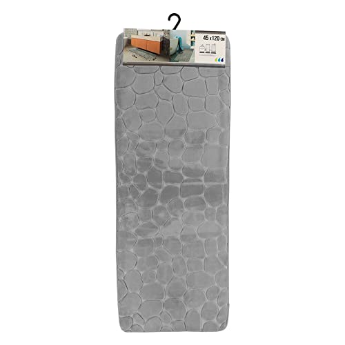 Evideco French Home Goods Light Gray Bath Rug Runner Mat Memory Foam Pebble 48" L X 18" W #TOP6