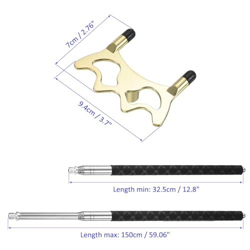 M METERXITY Retractable Billiards Cue Stick Bridge with Removable Low Brass Bridge Head - Image 3