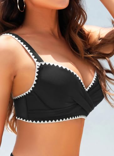 Image of Aqua Eve Women Underwire Bikini Top - Push Up Swimsuit Top Bra Padded Bathing Suit 2026 Twist Front Swimwear