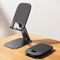 Lamicall Cell Phone Stand for Desk - [Ultra-Thin] Foldable Mobile Phone Holder, Height Adjustable Phone Stand for iPhone 17 16 15 14 13 12 Pro Max Plus Air Mini, Samsung S25 S24, 4\"-8\" Mobile Phones