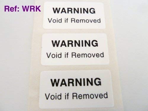 Pack of 50, Warning Void If Removed Labels, Tamper Evident Labels, 40x20mm Rectangle, Black on White, Stickers Break up on Attempted Removal