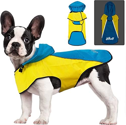BiPawTi Dog Raincoat,Waterproof Hooded Slicker Poncho,Dog Reflective Safety Dog Rain Jacket,Windproof Snow-Proof Dog Rain Coat,Dog Raincoats for Small,Medium,Large Dogs