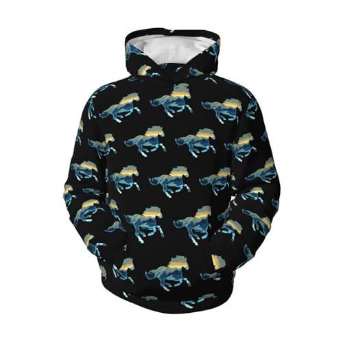 Horse Boy, Girls Sports Shirt Youth Pullover Fashion Hooded Sweatshirt4