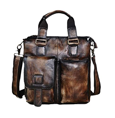 Sacoche de voyage rétro homme en cuir pour protéger vos documents et ordinateur 12"