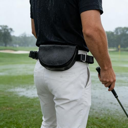 Funda para telémetro de golf Healeved de cuero PU con múltiples compartimentos 6
