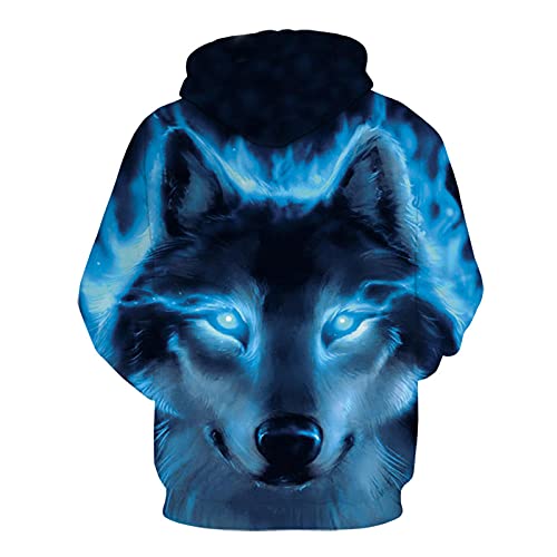 ZTIANEF Animal Loup imprimé Hommes 3D Sweats à Capuche Unisexe Sweat à Capuche Pull – vue 2