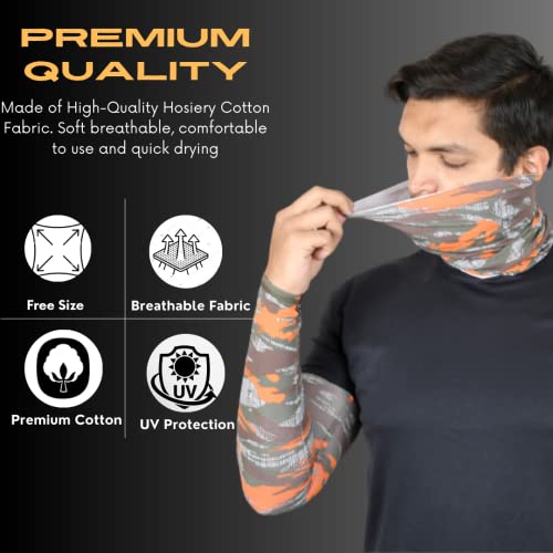 Image of NEON ROCK Winter Pure Cotton Combo Bandan Super Soft, Breathable for Winter Head, Hair & Arm Cover with UV Protection for Headband, Soft Neck Scarf for Biking, Gym, Yoga & Outdoor Use