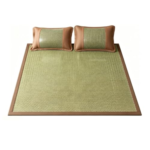 Tapis de couchage en soie de luxe et tapis de lit pliable en rotin