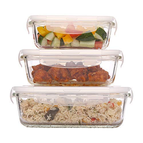 Femora Borosilicate Rectangular Glass Food Storage Container With Air Vent Lid-Set Of 3 Pcs - (400Ml, 620 Ml, 1000 Ml), 1 Year, Transparent (B079S4SRPD) Amazon Price History, Amazon Price Tracker