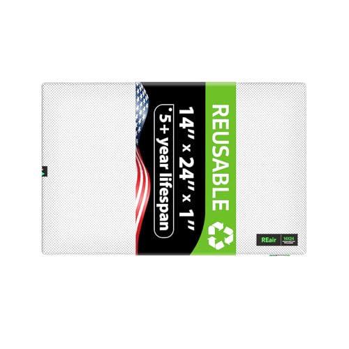 Reair 14x24x1 Extra Replacement Filter without Frame, Washable and Reusable Air Filter 14x24x1 for AC HVAC Furnace, MERV 8 Air Filters Machine Washable, AC Furnace Air Filter without Frame