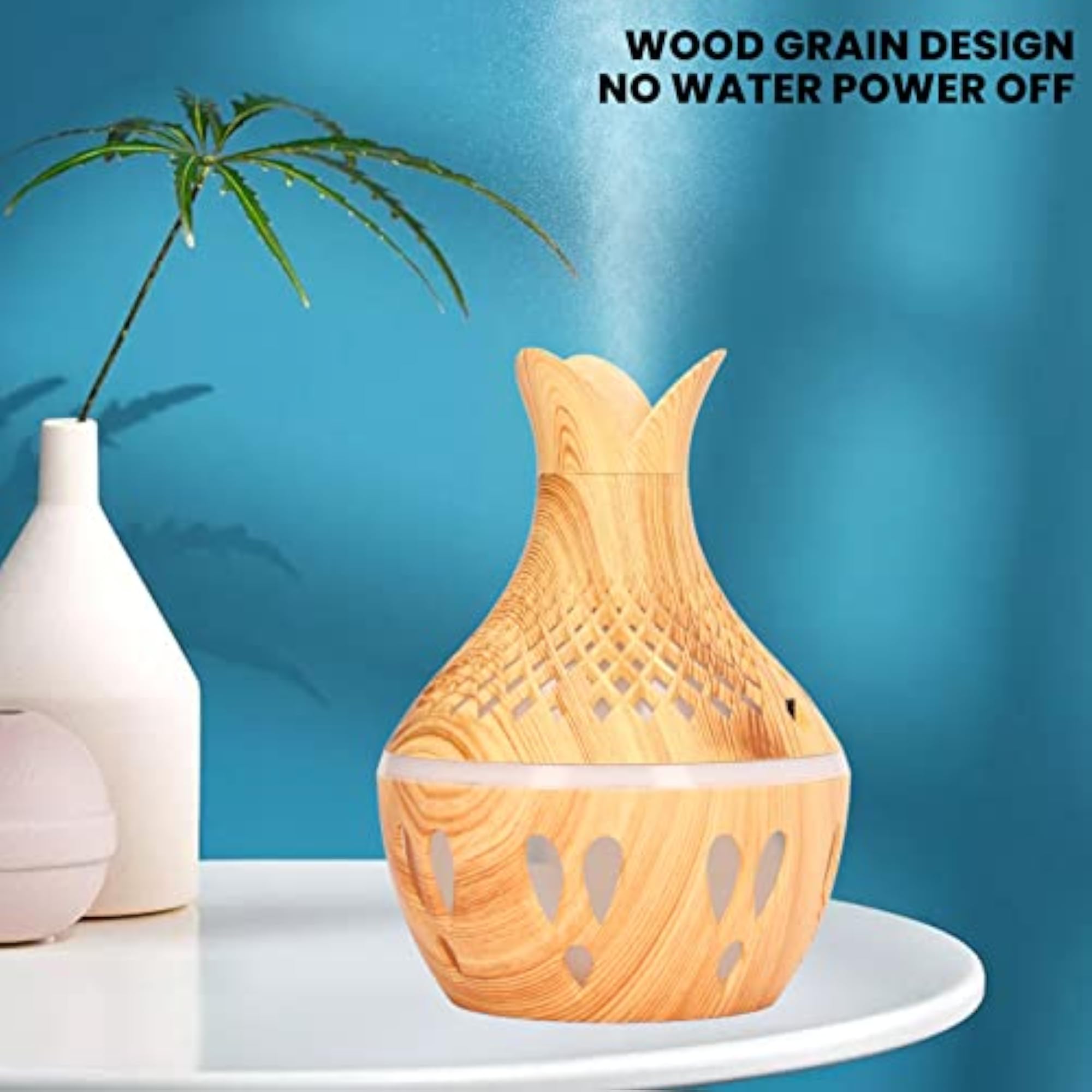 Wood Grain LED Light Aromatherapy Diffuser for Bedroom