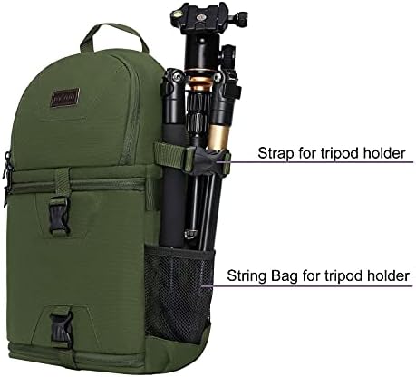 MOSISO Camera Bag, DSLR/SLR/Mirrorless Photography Case Shockproof Camera Sling Backpack Case with Tripod Holder & Modular Inserts & Rain Cover Compatible with Canon/Nikon/Sony/Fuji, Army Green