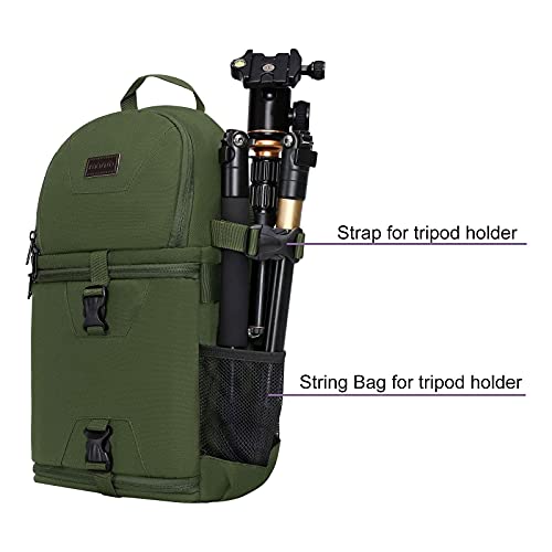 Mosiso Camera Bag, Dslr/Slr/Mirrorless Photography Case Shockproof Camera Sling Backpack Case With Tripod Holder & Modular Inserts & Rain Cover Compatible With Canon/Nikon/Sony/Fuji, Army Green #TOP2