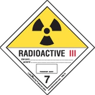 Labelmaster HML16 Radioactive III Canadian Label, Paper, Hazard Class 7, Hazmat, 4" x 4" (Pack of 500)