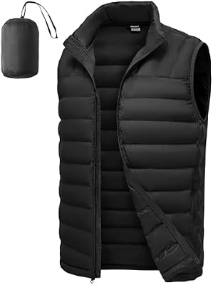 TBMPOY Men's Lightweight Packable Puffer Vest Sleeveless Puffy Outerwear Water-Resistant Bubble Jack...