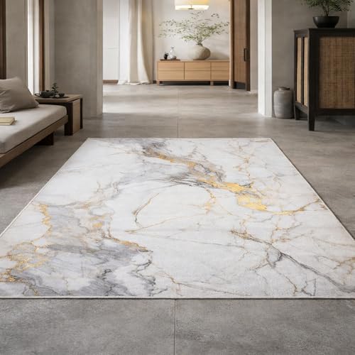 Tapis antidérapant abstrait moderne 150x150 lavable pour sous table - 2