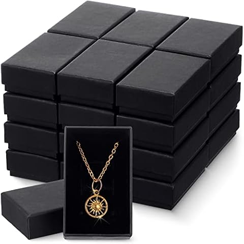 Batiyeer 36 Pcs Cardboard Jewelry Gift Boxes Jewelry Boxes Packaging Small Earring Gift Box with Lids for Necklace Ring Bracelet Party(3.2 x 2 x 1 Inch) Cover