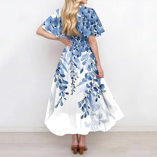 Spring Summer Chiffon Midi Dresses for Women 2025 Elegant Classy Wedding Guest Floral Formal Cocktail Prom Dress