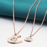 Ankiyabe Gigi & Gigi's Heart Necklace Set Grandma & Me Gift (Rose Gold)