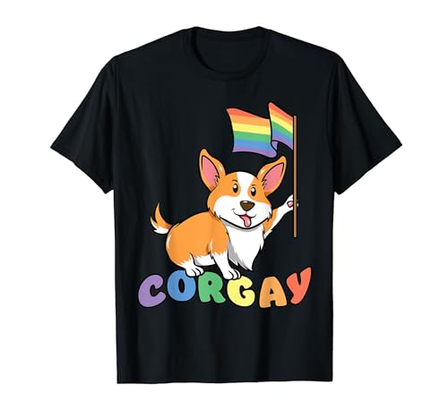 LGBT Corgi Gay Pride Month Rainbow Flag Corgay Dog Lover T-Shirt