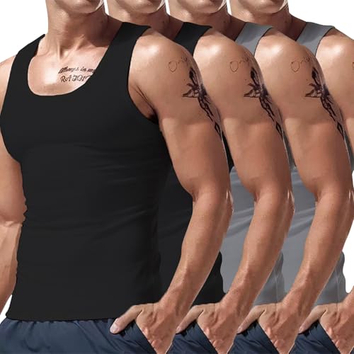 Débardeurs légers pour homme lot de 4 débardeurs sport pour course et yoga