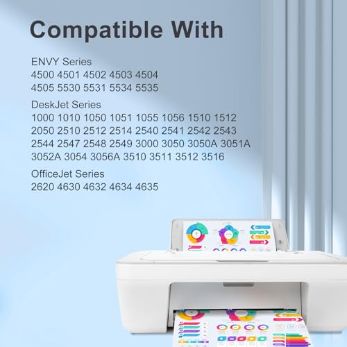 61XL 61 Ink Cartridge Combo Pack Replacement for HP Ink 61 61XL Ink Cartridges for HP Printers Envy 4500 5530 4502 Officejet 4630 Deskjet 2540 3510 Ink 61, 2-Pack